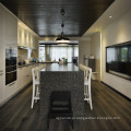 Gabinete de cozinha com design de móveis de cozinha folheado de madeira